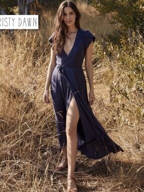 Christy Dawn Navy 'Autumn' Wrap Dress Size S